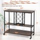 Honhorrs 3-Tier Rolling Wine Bar Cart with 8-Bottle Rack, 12-Glass Holders and Lockable Wheels