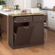 Tilt-Out Kitchen Trash Cabinet by Honhorrs — Pine Countertop, Two Drawers and an Adjustable Shelf