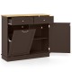 Tilt-Out Kitchen Trash Cabinet by Honhorrs — Pine Countertop, Two Drawers and an Adjustable Shelf