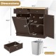 Tilt-Out Kitchen Trash Cabinet by Honhorrs — Pine Countertop, Two Drawers and an Adjustable Shelf