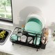 Honhorrs Collapsible Two-Tier Dish Drainer with Removable Tray and 360-Degree Swiveling Drain Spout