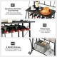 Honhorrs 5-Tier Kitchen Baker's Rack with Wooden Worktop, 4 Metal Shelves and 5-Bottle Wine Rack