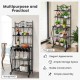 Honhorrs 5-Tier Kitchen Baker's Rack with Wooden Worktop, 4 Metal Shelves and 5-Bottle Wine Rack
