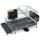 Honhorrs 2-Tier Detachable Dish Drying Rack with Cutlery Holder and Dedicated Cutting Board Slot