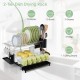 Honhorrs 2-Tier Detachable Dish Drying Rack with Cutlery Holder and Dedicated Cutting Board Slot