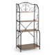 Honhorrs 4-Tier Open Kitchen Baker's Rack with X-Shaped Frame Brace for Appliances and Dinnerware