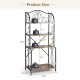 Honhorrs 4-Tier Open Kitchen Baker's Rack with X-Shaped Frame Brace for Appliances and Dinnerware