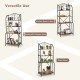 Honhorrs 4-Tier Open Kitchen Baker's Rack with X-Shaped Frame Brace for Appliances and Dinnerware