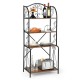 Honhorrs 4-Tier Open Kitchen Baker's Rack with X-Shaped Frame Brace for Appliances and Dinnerware