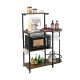 Honhorrs Four-Level Baker's Rack, Removable Upper Shelf with Six S-Hooks and Hanging Glass Storage