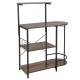 Honhorrs Four-Level Baker's Rack, Removable Upper Shelf with Six S-Hooks and Hanging Glass Storage