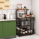 Honhorrs Four-Level Baker's Rack, Removable Upper Shelf with Six S-Hooks and Hanging Glass Storage