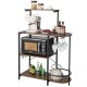 Honhorrs Four-Level Baker's Rack, Removable Upper Shelf with Six S-Hooks and Hanging Glass Storage