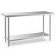 Honhorrs 24-by-60-Inch Stainless Prep Table, Adjustable Undershelf on Galvanized Legs with Foot Pads