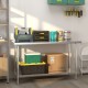 Honhorrs 24-by-60-Inch Stainless Prep Table, Adjustable Undershelf on Galvanized Legs with Foot Pads