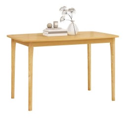 Honhorrs 48-Inch Dining Table, Rubberwood Legs and Veneer Top with Rounded Corners and Crossbracing