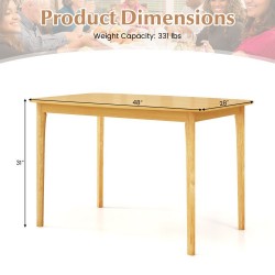 Honhorrs 48-Inch Dining Table, Rubberwood Legs and Veneer Top with Rounded Corners and Crossbracing
