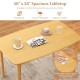 Honhorrs 48-Inch Dining Table, Rubberwood Legs and Veneer Top with Rounded Corners and Crossbracing