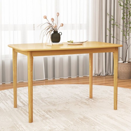 Honhorrs 48-Inch Dining Table, Rubberwood Legs and Veneer Top with Rounded Corners and Crossbracing