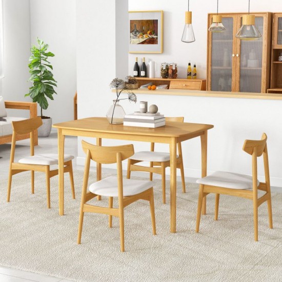 Honhorrs 48-Inch Dining Table, Rubberwood Legs and Veneer Top with Rounded Corners and Crossbracing