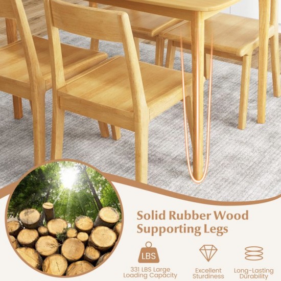Honhorrs 48-Inch Dining Table, Rubberwood Legs and Veneer Top with Rounded Corners and Crossbracing