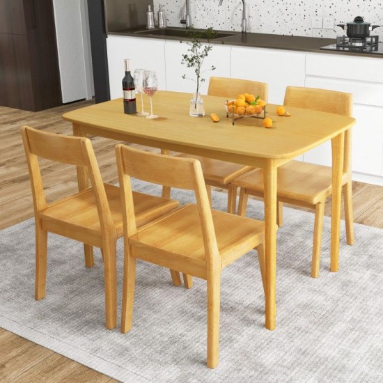 Honhorrs 48-Inch Dining Table, Rubberwood Legs and Veneer Top with Rounded Corners and Crossbracing