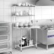 Honhorrs 36 x 12 Inch Two-Tier Stainless Steel Kitchen Overshelf with Adjustable Lower Shelf