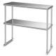 Honhorrs 36 x 12 Inch Two-Tier Stainless Steel Kitchen Overshelf with Adjustable Lower Shelf