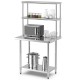Honhorrs 36 x 12 Inch Two-Tier Stainless Steel Kitchen Overshelf with Adjustable Lower Shelf