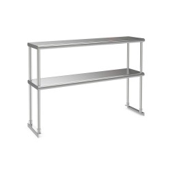 XVX 48 x 12 Inch Two-Tier Stainless Steel Kitchen Overshelf with Adjustable Lower Shelf