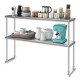 Honhorrs 48 x 12 Inch Two-Tier Stainless Steel Kitchen Overshelf with Adjustable Lower Shelf