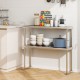 Honhorrs 48 x 12 Inch Two-Tier Stainless Steel Kitchen Overshelf with Adjustable Lower Shelf