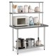 Honhorrs 48 x 12 Inch Two-Tier Stainless Steel Kitchen Overshelf with Adjustable Lower Shelf