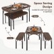 Honhorrs Three-Piece Dining Set for Four, Two Tuck-Under Benches and Veneered Table on Metal Frames