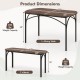 Honhorrs Three-Piece Dining Set for Four, Two Tuck-Under Benches and Veneered Table on Metal Frames