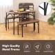 Honhorrs Three-Piece Dining Set for Four, Two Tuck-Under Benches and Veneered Table on Metal Frames
