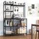 Honhorrs 5-Tier Kitchen Baker's Rack with Charging Station, 10 S-Hooks and Adjustable Foot Pads