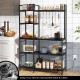 Honhorrs 5-Tier Kitchen Baker's Rack with Charging Station, 10 S-Hooks and Adjustable Foot Pads