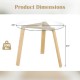 Honhorrs 36-Inch Round Glass Dining Table, Rubberwood Frame and Triangular Support for Four Seats