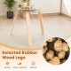 Honhorrs 36-Inch Round Glass Dining Table, Rubberwood Frame and Triangular Support for Four Seats