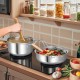 Honhorrs 12-Piece Stainless Steel Cookware Set with Aluminum-Core Bases and Tempered Glass Lids