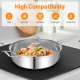 Honhorrs 12-Piece Stainless Steel Cookware Set with Aluminum-Core Bases and Tempered Glass Lids