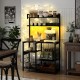Honhorrs Five-Tier Kitchen Baker's Rack, RGB Shelf Lighting and AC, USB and USB-C Charging Station