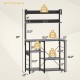 Honhorrs Five-Tier Kitchen Baker's Rack, RGB Shelf Lighting and AC, USB and USB-C Charging Station