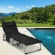 Honhorrs Padded Folding Chaise, Removable Mattress and Locking Backrest for Indoor or Patio Lounging