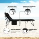 Honhorrs Padded Folding Chaise, Removable Mattress and Locking Backrest for Indoor or Patio Lounging