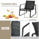Honhorrs Three-Piece Patio Bistro Set, Breathable Fabric Chairs with Steel Frames and Glass Table