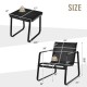 Honhorrs Three-Piece Patio Bistro Set, Breathable Fabric Chairs with Steel Frames and Glass Table