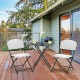 Honhorrs Folding Three-Piece Patio Bistro Set, Round Dining Table and Two Woven PE Rattan Chairs