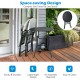 Honhorrs Folding Three-Piece Patio Bistro Set, Round Dining Table and Two Woven PE Rattan Chairs
